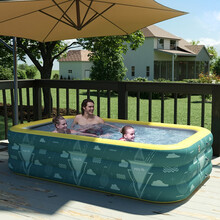 游泳池家用无线自动充气可折叠宝宝婴儿童游泳池充气水池大型 4.28米+乐享套装【无线智能闪充】