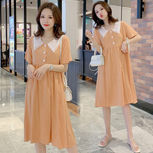 芷玥 孕妇装夏装孕妇裙夏季夏天外穿孕妇连衣裙宽松大码孕妇裙子孕妈装 图片色 M