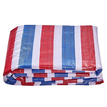 【工来工往】 防水布户外防晒雨篷布彩条布三色布塑料油布加厚双面覆膜装修工地遮阳防尘2*10米 定制