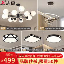 志高（CHIGO）客厅吊灯led北欧网红魔豆轻奢分子灯餐厅卧室现代简约全屋套餐灯具 特惠套餐卡片