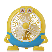 电风扇桌面卡通台扇小型迷你可爱儿童小风扇学生宿舍床上台式办公室插电涡轮扇波尼思 萌萌黄+3米延长线