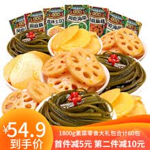 天裕福素菜零食大礼包 土豆片海带藕片卤味熟食充饥夜宵大礼包卤味整箱肉类 素菜零食大礼包C