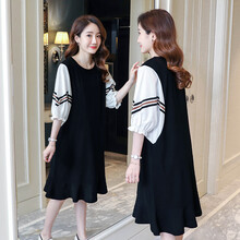 郁彼 孕妇装夏装孕妇裙夏季夏天外穿孕妇连衣裙宽松大码孕妇裙子孕妈装 图片色 XXL