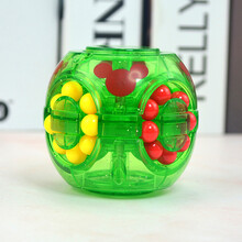 旋转魔珠 旋转魔豆汉堡魔方滚珠魔团手减压智力幼儿园小学生儿童节玩具礼物 魔域(魔豆小号绿透明)+挂绳