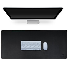 宜适酷(EXCO)超大号防水鼠标垫 电脑办公键盘桌垫 桌布单面PU皮革防滑绒毛面底 黑色MSP9040