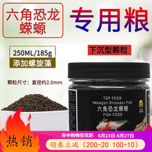鱼食六角恐龙鱼饲料六角龙娃娃鱼六六下沉底栖鱼专用鱼粮 2.0mm【级】250ML/185g/瓶(下沉)