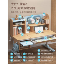 爱莱卡儿童学习桌小学生书桌课桌简约写字桌椅套装家用可升降 年轮H2/泰国橡胶实木1.2m【单桌】 蓝