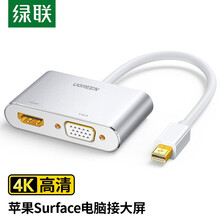 绿联 Mini DP转HDMI/VGA二合一转换器线 迷你DP雷电接口4K高清转接头 适用苹果微软笔记本电脑接显示器投影仪