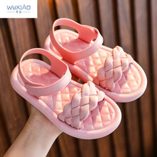 雾绡高端儿童凉鞋春夏新款童装女童防臭舒适耐磨软底防滑儿童网红小女孩学生鞋露趾沙滩凉鞋G02 粉色 24码(内长15CM适合1.5周岁)