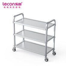 乐创(lecon)商用三层餐车 不锈钢移动送餐收碗车 LC-J-YDC03