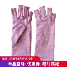 搜品关节缓痛手套理疗抗浮肿手套压力康复训练防护半指压力手套炎 紫色 S