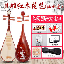 琵琶乐器成人 儿童初学者入门练习琵琶 考级专业演奏琵琶 专业成人红木琵琶(仙女图)