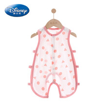 迪士尼【Disney】 婴儿无袖琵琶衣薄款夏季宝宝镂空连体衣新生儿背心哈衣网眼爬服 粉几何 90 建议20-24斤