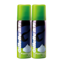 吉列（Gillette） 手动剃须刀剃须泡沫刮胡膏 剃须刀须后水 清新柠檬50g*2