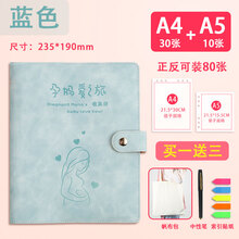 星翔宇孕检收纳册孕期档案册孕妈妈检查单资料册a4孕妇产检本怀孕记录册报告单B超存放收纳袋子便携孕检册 【浅蓝色-小号1】 A4+A5正反面(可装80张)