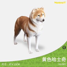 玩模乐儿童认知动物模型玩具 仿真农场动物牛马羊猪驴狗猫鸭鹅鸡男女孩礼物3-10岁 哈士奇