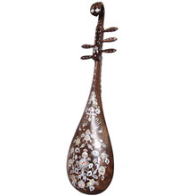 FLOFAIR 弹拨乐器 鸡翅木镶嵌贝雕 琵琶 仿唐头饰  兰考泡桐木  四弦五弦 PP-WX-06 无贝雕款 四弦