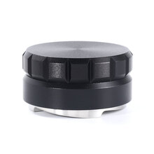 器物集 新款意式不锈钢三叶浆式布粉器可调节高度58mm黑色四叶咖啡压粉器 减轻款新款58mm四叶-黑