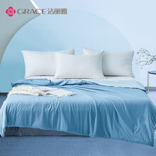  洁丽雅（grace)  凉感夏凉被冰丝裸睡空调被子可水洗机洗单人双人薄款凉感被子  冰凝蓝 150*200cm