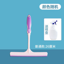 家用擦玻璃神器玻璃刮双面刮水器擦窗器搽洗窗户清洁工具长杆地刮 【普通款】软胶款【送喷壶】