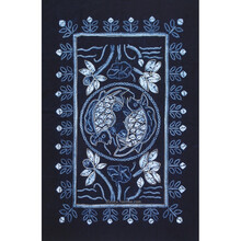 云南扎染布料 云南大理白族手工扎花扎染棉方桌布餐台布茶几布料深蓝色吉祥鱼 图案5