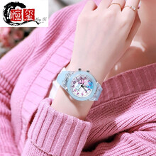商店同款 儿童发光手表冰雪奇缘2艾莎公主闪灯表卡通夜光玩具表电子表生日礼物抖音网红 定制商品 天蓝色艾莎 发光+夜光