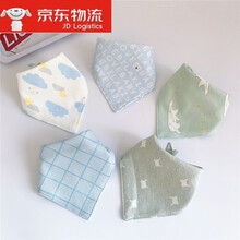 贝亲(Pigeon)旗舰商场同款纯360度圆形可旋转宝宝围嘴婴儿防吐奶口水巾儿童时尚围兜假领防溅衣 白色 三角巾E组