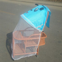 宝宝儿童遮阳罩通用伞车推车雨罩婴儿车遮阳伞推车防蚊遮阳棚 卡通全罩兰+蚊帐