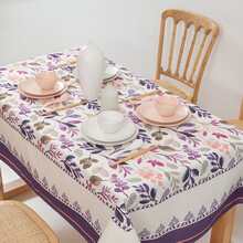 瑟姿 美式家用餐厅餐桌桌布长方形布艺棉麻高级感轻奢风客厅高端餐桌台布 图片色 100*100cm