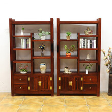 茶桌椅组合 实木家具茶几茶台简约中式功夫茶桌茶具套装一体 豹点  定制品 博古架 整装