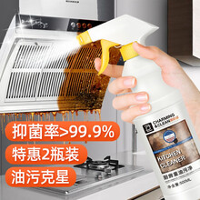 雅彩洁（YACAIJIE ）油烟机清洗剂 厨房重油污净500ml*2 有效抑菌99.9% 油污清洁剂 去油污厨房 多功能油烟净