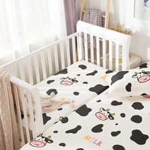 【品牌上新】迪士尼同款定做儿童拼接床床笠单件卡通棉1.2米1.5m1.35米婴儿薄床垫床罩 萌牛 60x105cm适合3-9范围