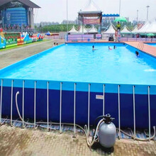 大型水上乐园支架游泳池水上闯关游乐设备会外英东充气滑梯水池 20*20*1.32米支架水池