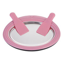 欧曼丽莎 炒酸奶机家用小型炒冰机迷你儿童自制水果抄冰淇淋机吵雪糕冰盘机 炒冰机粉色(带冰铲)