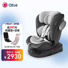 Qtus昆塔斯S2汽车儿童安全座椅0-12岁360度旋转isize宝宝4-7婴车载婴儿isofix S2阿波罗-钛银黑