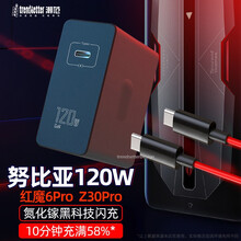 潮范 努比亚红魔6pro/Z30pro充电器头快充120W氮化镓数据线插头套装苹果华为笔记本通用  120W充电器+数据线