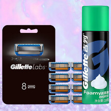 吉列（Gillette） 剃须刀刮胡刀手动 锋隐致顺2刀头 Foamy剃须泡酷爽薄荷型 热感8刀头