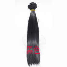 萝莉洋娃娃直发改装BJD娃娃手工制作20cm发排 巴芘娃娃改装假发 2#黑色 +梳子