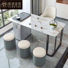 莱居府邸 岩板阳台桌茶几办公室茶桌简约现代泡茶桌椅组合现代轻奢茶桌一体家用套装 1.5米奢华岩板茶桌+3椅