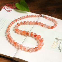 天然四川凉山南红玛瑙项链女款饰品柿子红南红冰飘项链火焰纹塔链复古文玩饰品项链