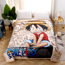 恒源祥家纺 儿童空调被3D卡通夏凉被青少年夏季薄被子宝宝午睡学生单人可机洗可水洗 3D海贼王 150x200cm