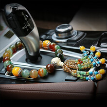 佐伯优玛瑙汽车档位珠挂件个性车内吊饰创意女士水晶饰品汽车吊坠挂饰用品 碧绿色款