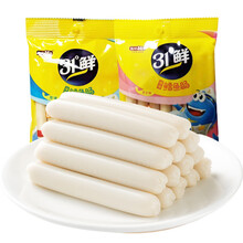 盐津铺子31°度鲜深海鳕鱼肠 原味芝士即食鱼糜儿童宝宝零食 鳕鱼肠原味80克