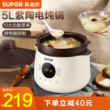 苏泊尔电炖锅5l升大容量紫陶内胆智能预约多功能煲汤宝宝粥养生锅4-5-6人家用电炖盅电砂锅 5L容量 DG50YC851