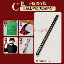 小叶紫檀实木短笛子随身小乐器定制收藏镇宅专业演奏无膜古风迷你 黑檀木无膜短笛C调+配件