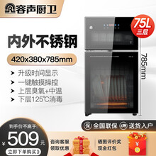 容声消毒柜立式家用小型柜式迷你双门消毒碗柜大容量不锈钢台式 升级版【 75升三层】适用4-7人