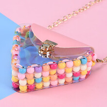 煦琪串珠玩具儿童diy手工绕珠制作材料包益智玩具 炫彩拼装串珠斜挎包手工玩具女孩生日礼物