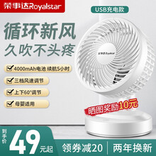 荣事达（Royalstar）空气循环扇电风扇家用智能风扇办公室低噪小台式电风扇宿舍学生风扇 白色充电款【升级款】