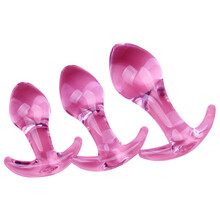 云曼 玻璃肛塞 女用自慰器具sm男用外出穿戴透明后庭肛栓按摩器夫妻房事用品情趣性玩具 船锚底座(小号+中号+大号)