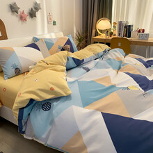 艺被被褥套装双人床上用品被子全套装全棉花被子褥子枕头六件套学生开学单人员工宿舍五件套 菠萝多多 1.5-1.8床春夏五件套（4斤棉被+枕X2）